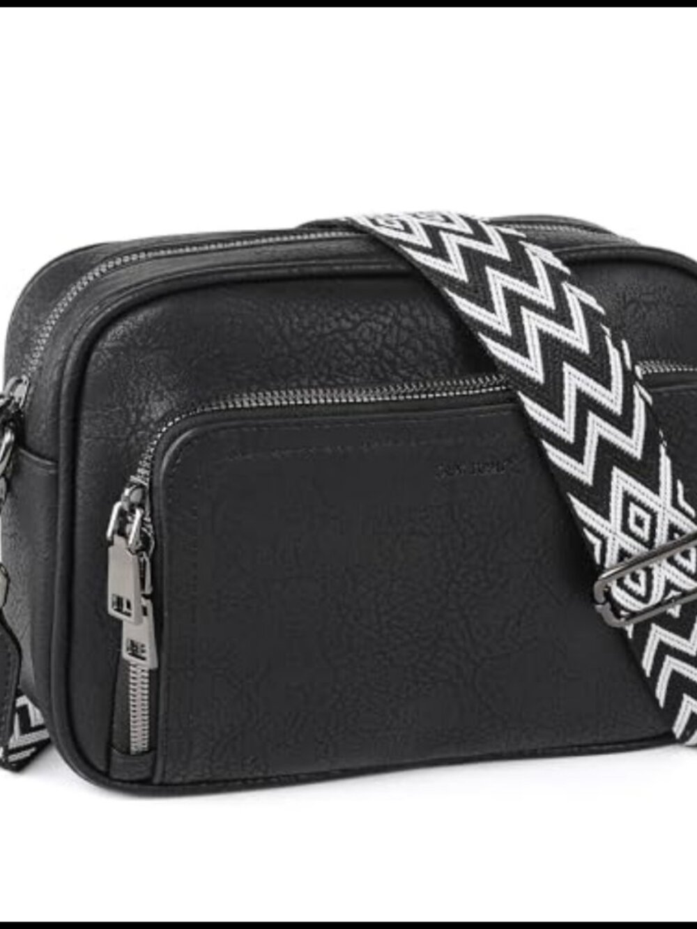 Vegan Leather Crossbody Bag Adjustable Strap Multi Pocket Travel Purse